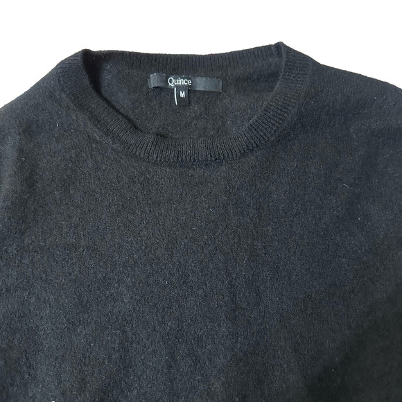Quince 100% Cashmere Crewneck Sweater Women's M black SGK001 Minimalist - Picture 5 of 6